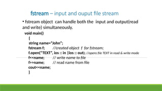 Comprehensive Guide to File Handling in C++ Programming | PPTX