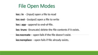 Comprehensive Guide to File Handling in C++ Programming | PPTX