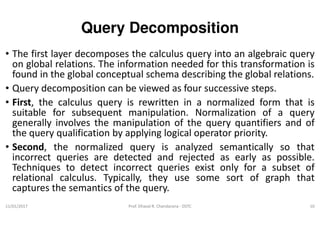 Distributed DBMS - Unit 6 - Query Processing | PPT