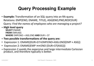Distributed DBMS - Unit 6 - Query Processing | PPT
