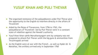 EARLY REVOLTS AGAINST BRITISH RULE IN TAMIL NADU | PPTX