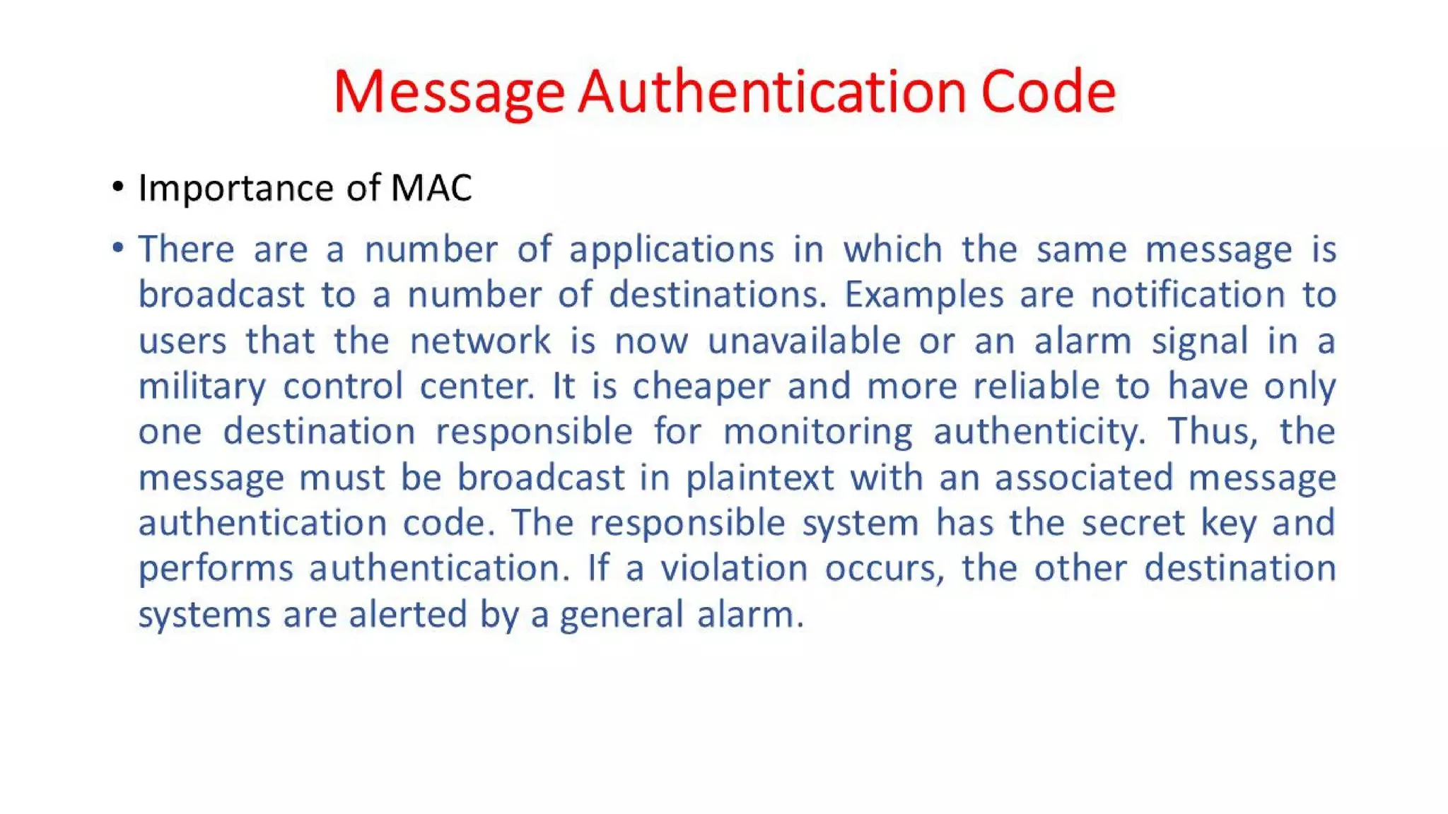 CNS - Unit - 6 - Message Authentication Code
