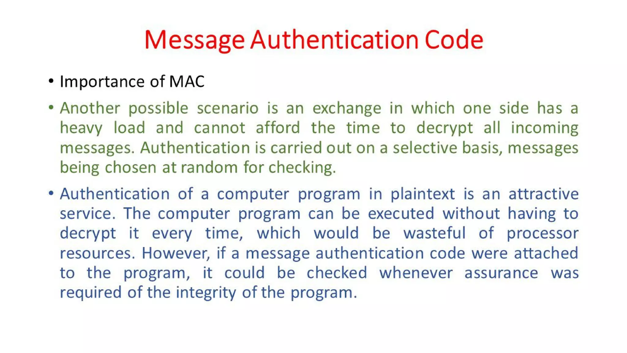 CNS - Unit - 6 - Message Authentication Code