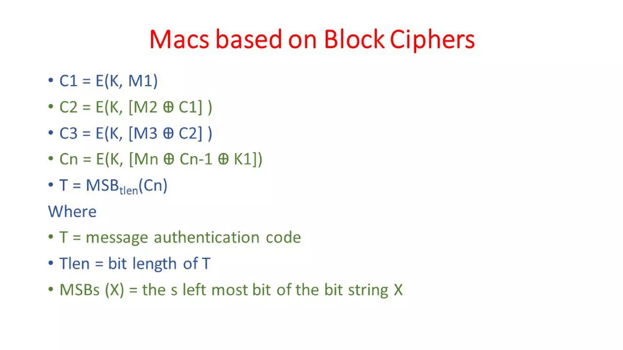 CNS - Unit - 6 - Message Authentication Code