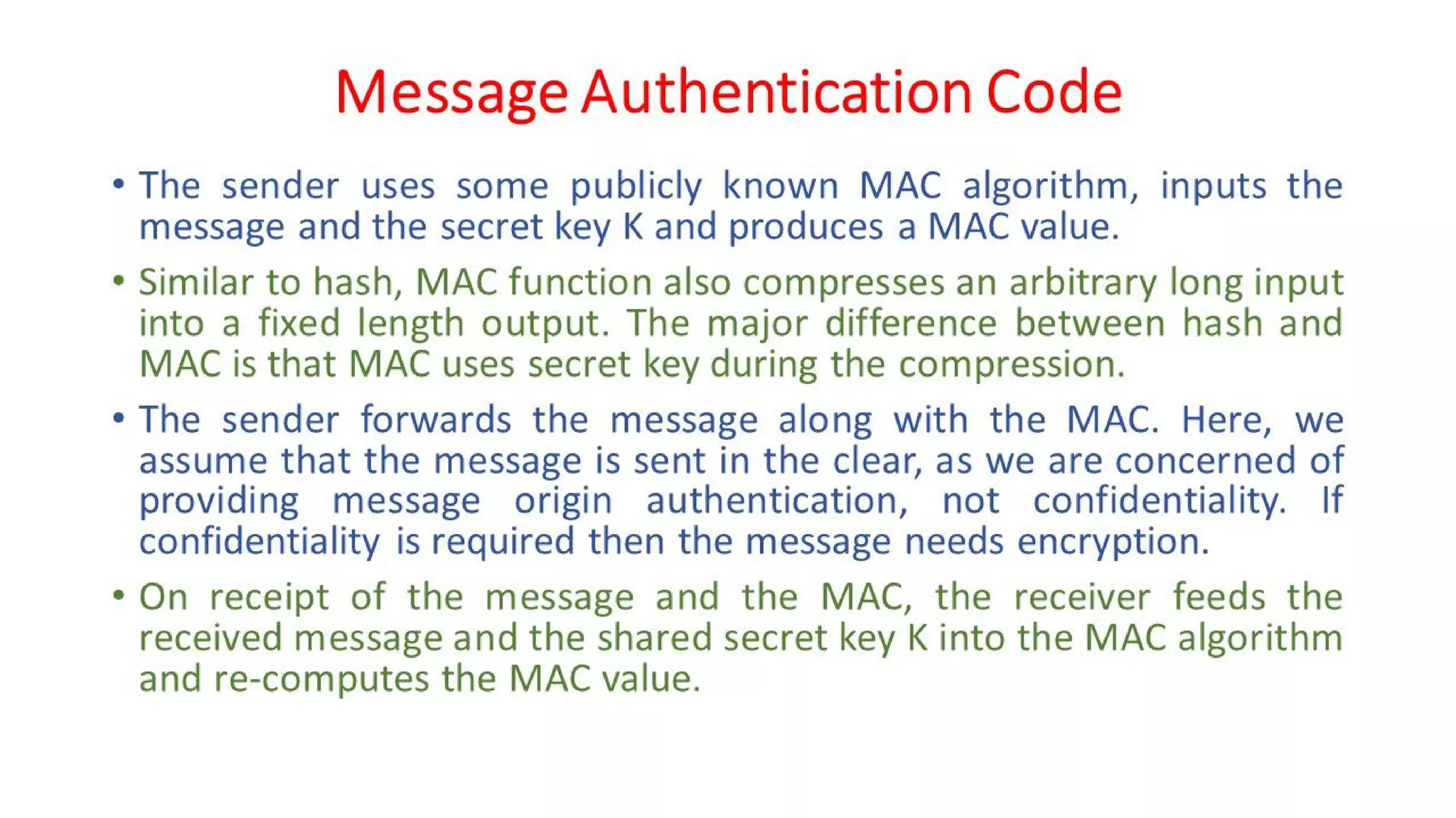 CNS - Unit - 6 - Message Authentication Code