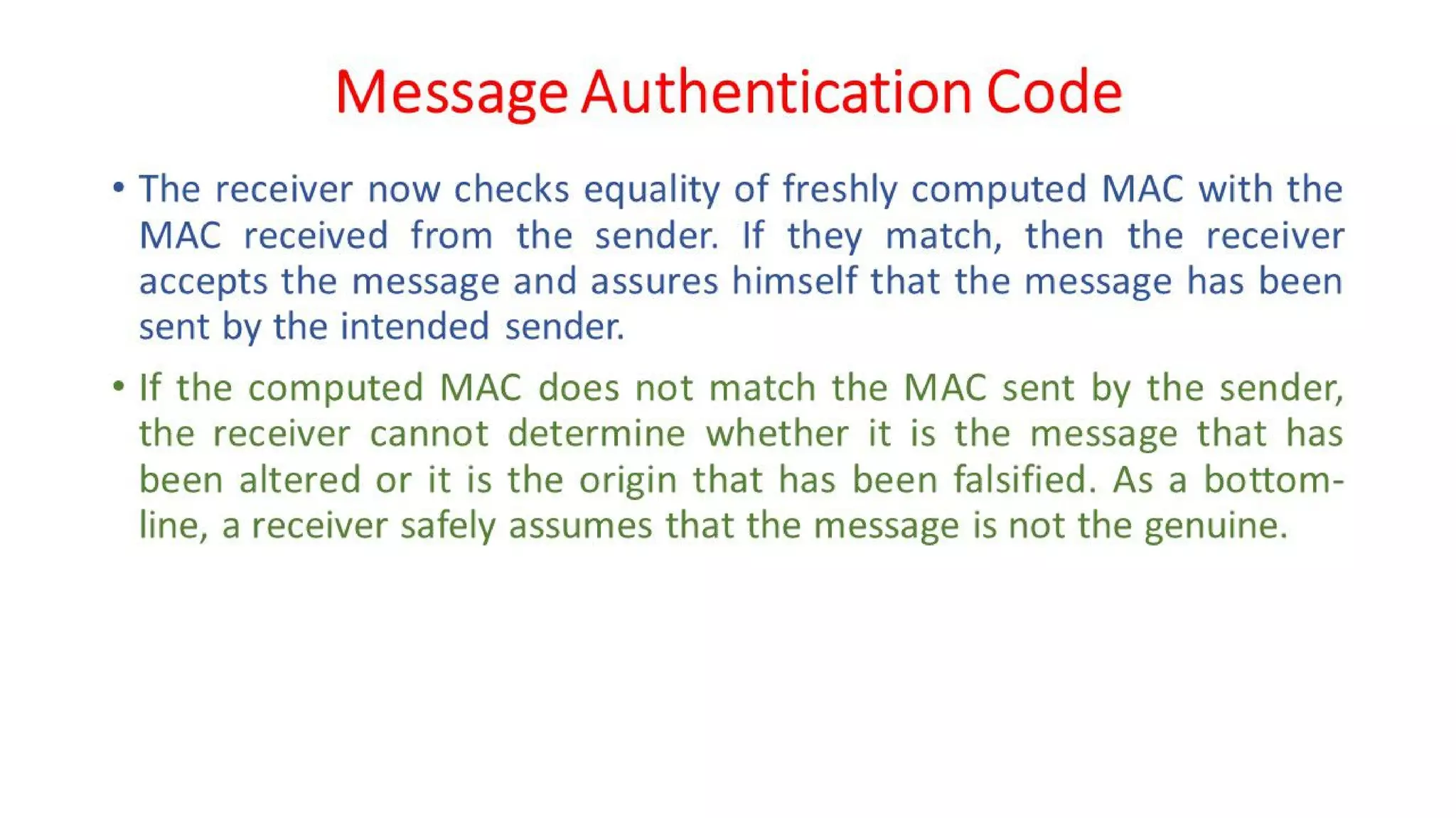 CNS - Unit - 6 - Message Authentication Code