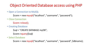 WD - Unit - 6 - Database Connectivity using PHP