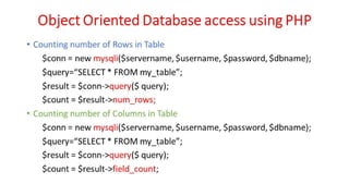 WD - Unit - 6 - Database Connectivity using PHP