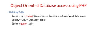 WD - Unit - 6 - Database Connectivity using PHP