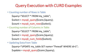 WD - Unit - 6 - Database Connectivity using PHP