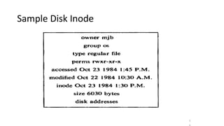 5
Sample Disk Inode
 
