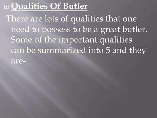 Unit 6, butler service | PPTX | Hotels and Motels | Travel Type