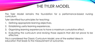 Tyler Model Graph unit-6 curriculum planning,implementatio | PPTX