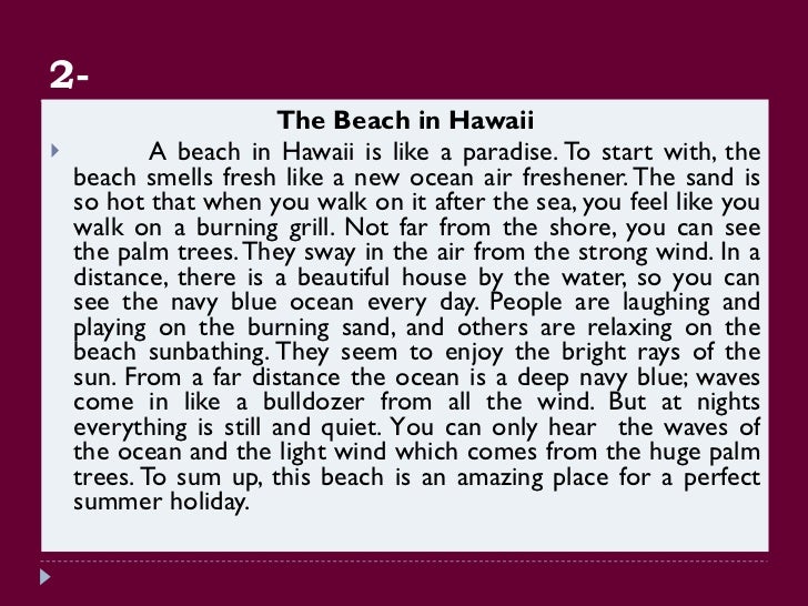 how to write a descriptive essay about the beach