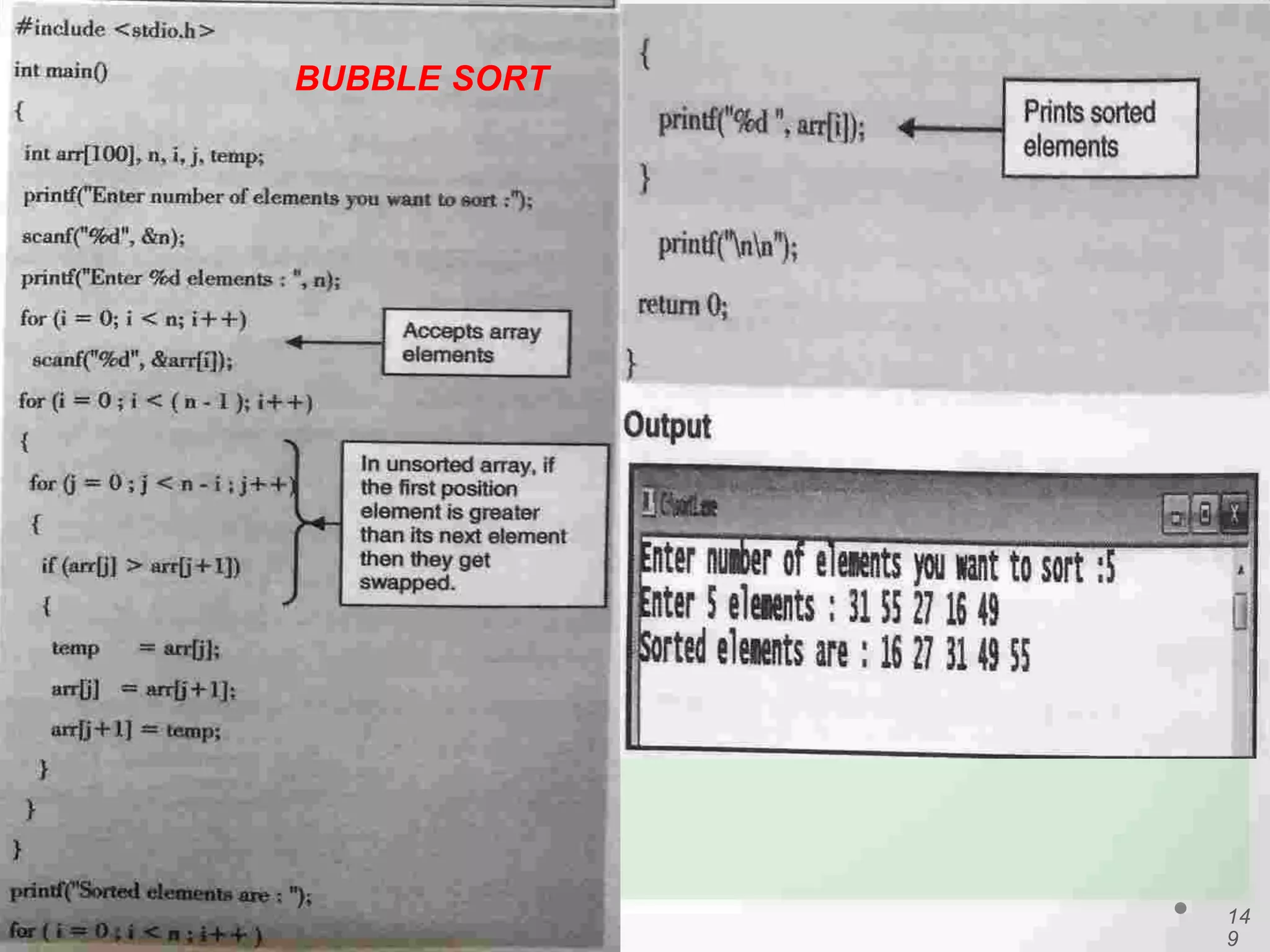 14
9
BUBBLE SORT
 