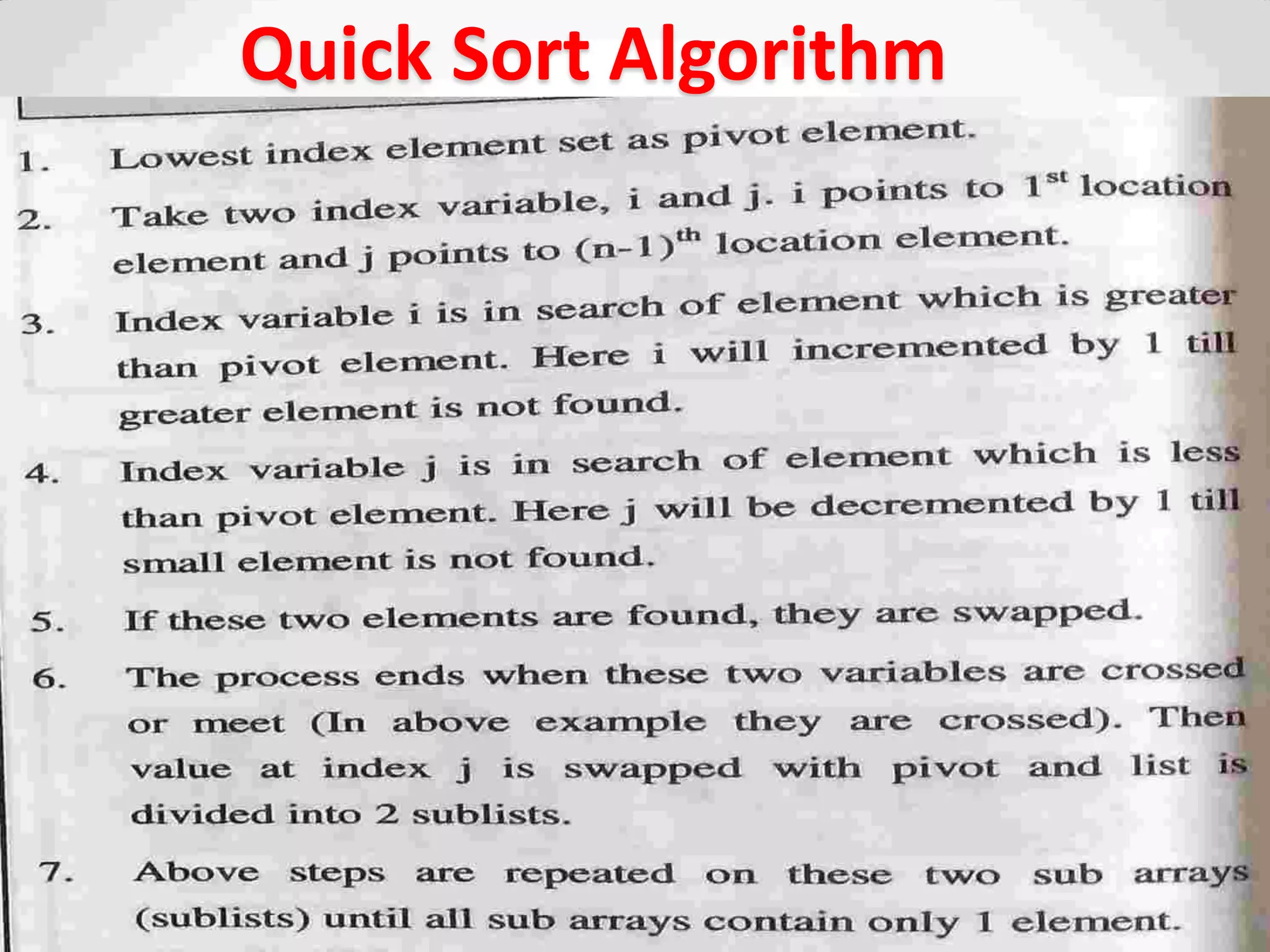 Quick Sort Algorithm
 
