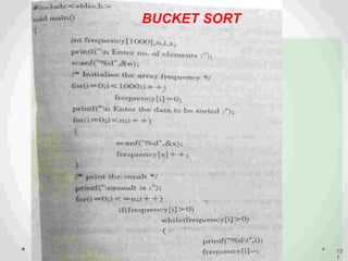 15
1
INSERTION SORT
BUCKET SORT
 