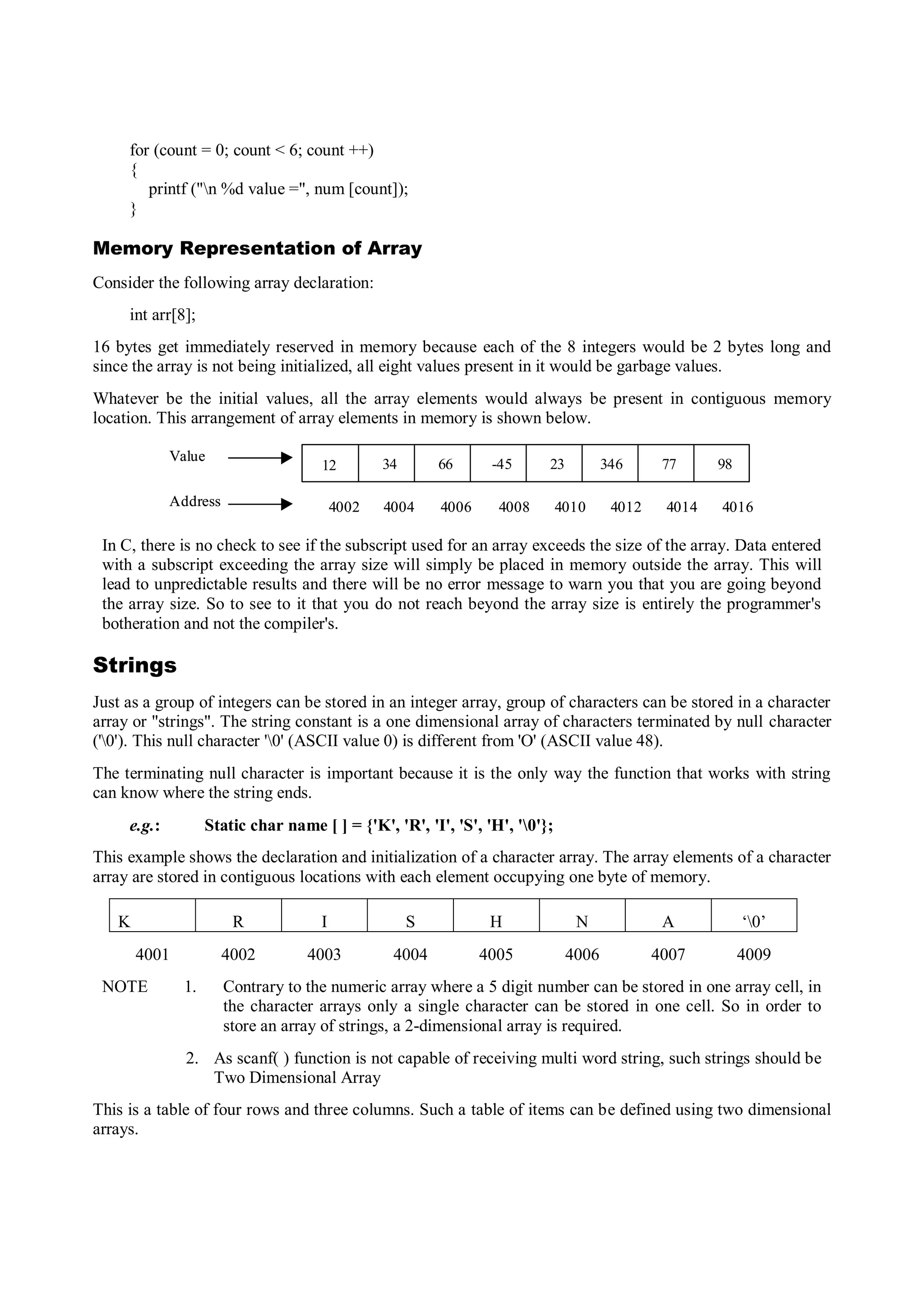 Introduction to Arrays in C | PDF