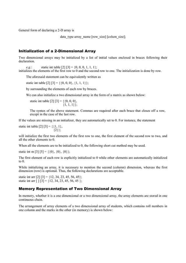 Introduction to Arrays in C | PDF