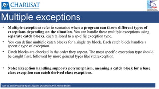 Comprehensive Guide to Exception Handling in C++ Programming | PPTX