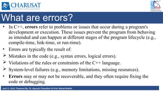 Comprehensive Guide to Exception Handling in C++ Programming | PPTX