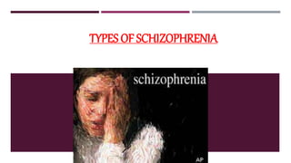 TYPES OF SCHIZOPHRENIA
 