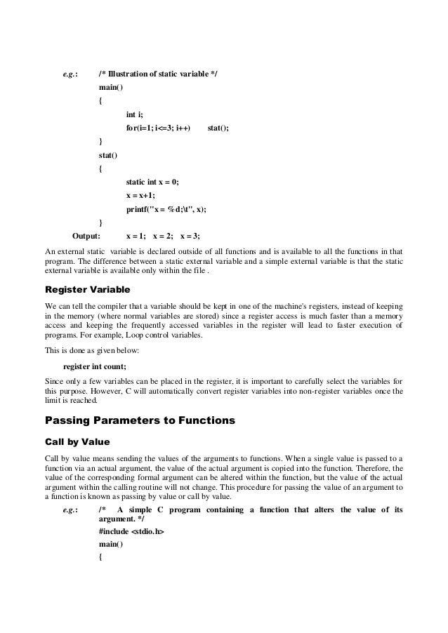 C Functions List