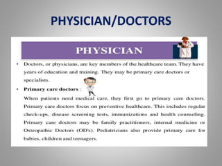 PHYSICIAN/DOCTORS
 