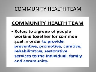 COMMUNITY HEALTH TEAM
 