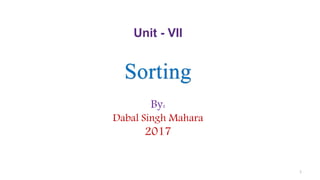Sorting
1
By:
Dabal Singh Mahara
2017
 