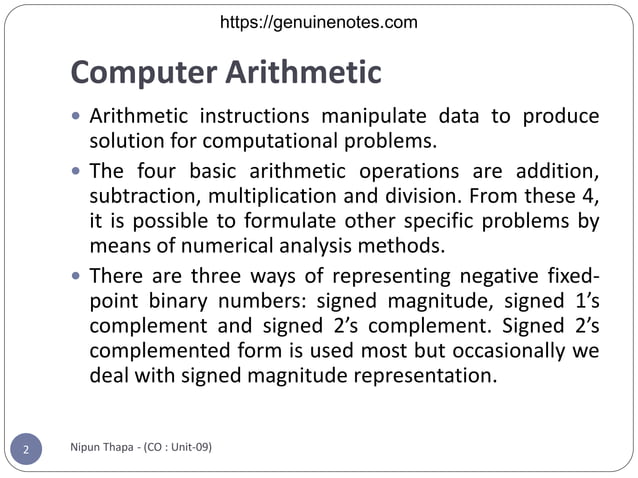 Unit 8 Computer Arithmetic Pdf Unit 8 Computer Arithmetic Pdf