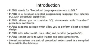 DBMS Unit 9 - PL/SQL Concept | PPT