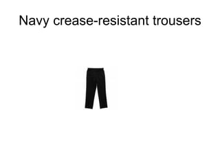 Navy crease-resistant trousers 