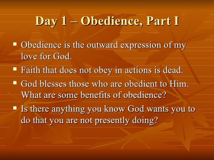 Unit 9 Experiencing God Through Obedience