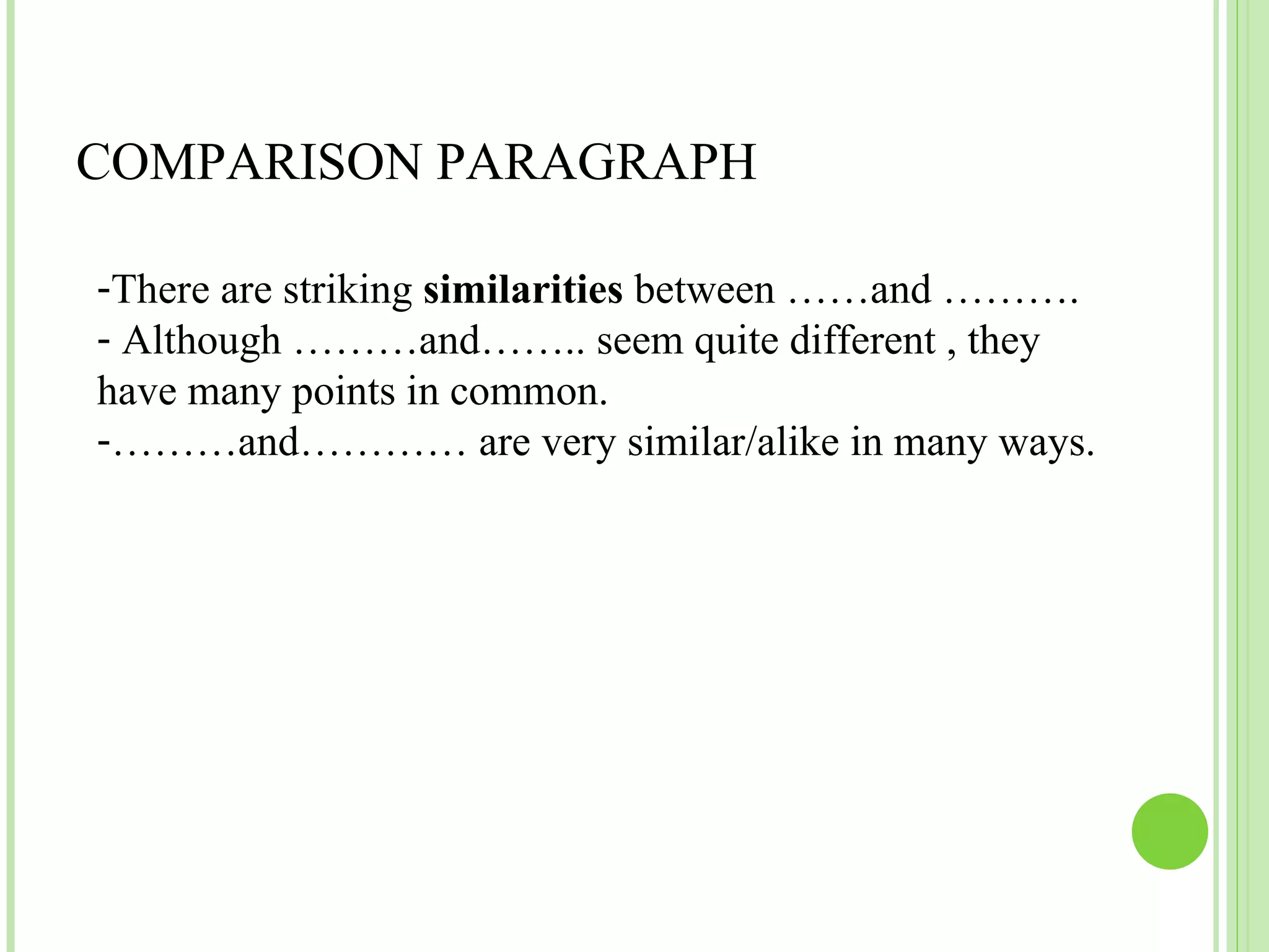 comparison & contrast paragraph | PPT