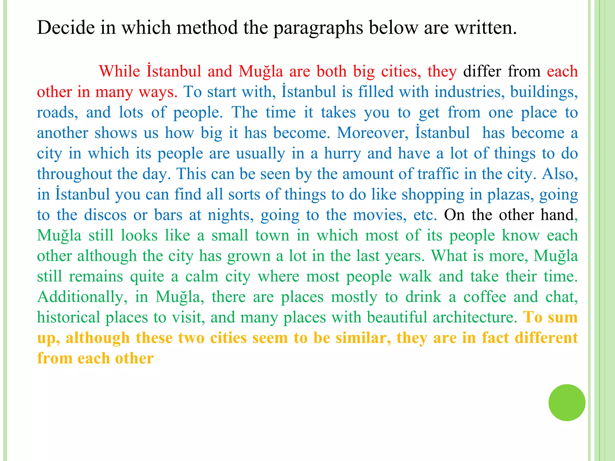 comparison & contrast paragraph | PPT