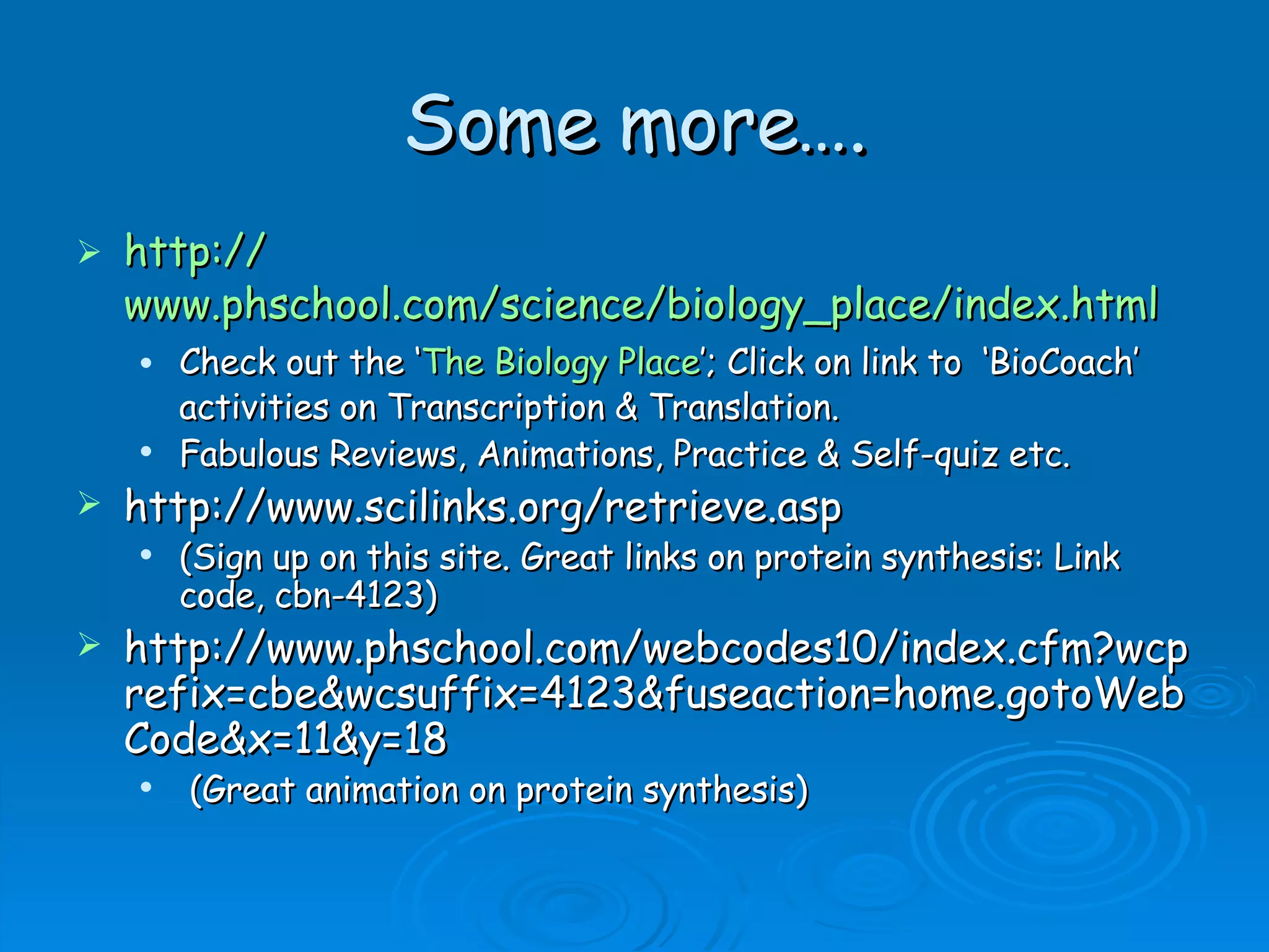 Unit B7 8 Protein Synthesis