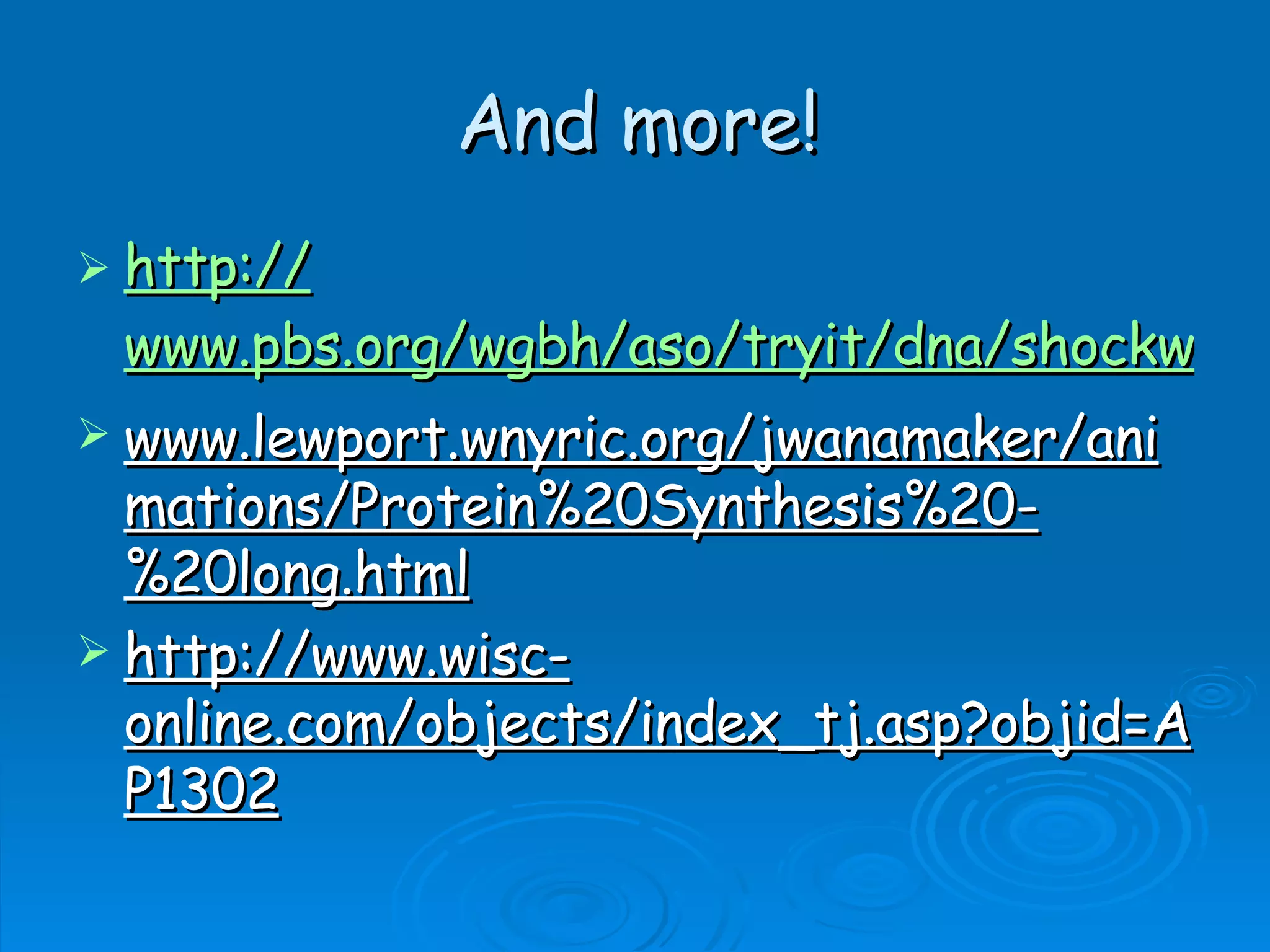 Unit B7 8 Protein Synthesis