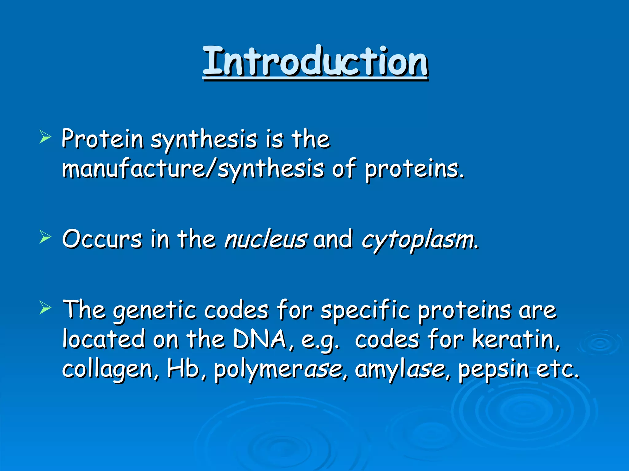 Unit B7 8 Protein Synthesis