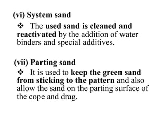 Part Sand Unit 1-METAL CASTING PROCESSES | PPTX