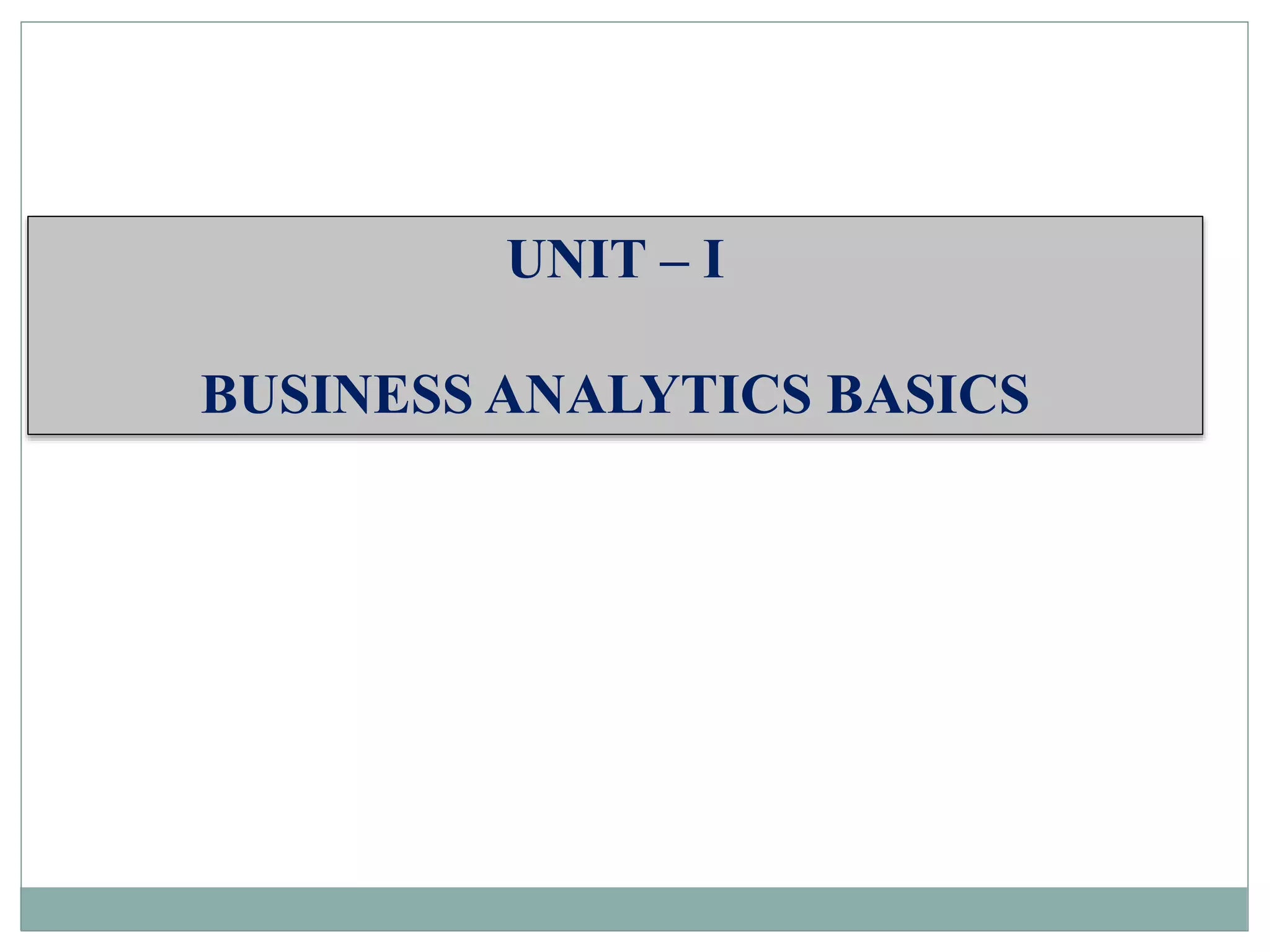 Introduction to Business Data Analytics | PPTX