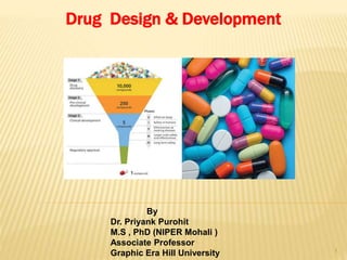 Drug Design & Development
By
Dr. Priyank Purohit
M.S , PhD (NIPER Mohali )
Associate Professor
Graphic Era Hill University 1
 