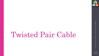Twisted Pair Cable
Unit-1
Comp
Network
by
:
Prof.
D.
P.
Mishra
BITD
35
 
