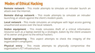 UNIT - I in Engineering Subjects Ethical Hacking Subject | PDF