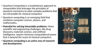Quantum computing Unit - I - Introduction to Quantum Theory and ...