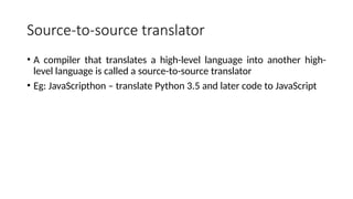 compiler design ppt unit 1 introductions | PPTX