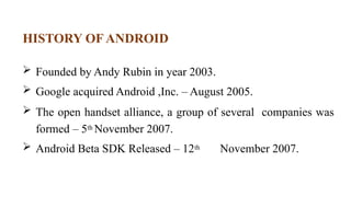 Unit - I - AAD PPT.pptx Android Basics. | PPTX