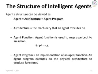 System Agent Structure Function UNIT-I-AI-Notes From Sathyabama University | PPT