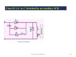 POWER ELECTRONICS 80
Class D: L-C or C Switched by an Auxiliary SCR
 