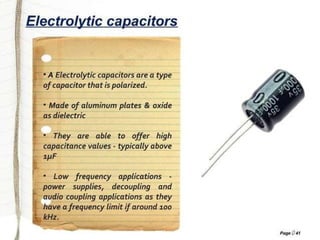 Basic electronics concepts like what is resistor , inductor capacitor | PPT